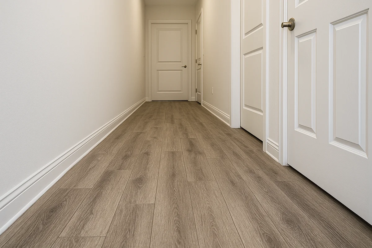 High-traffic hallway with durable luxury vinyl plank flooring - scratch-resistant solution in Metro Detroit home